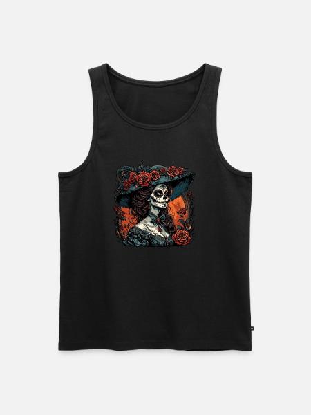 La Catrina/ Tattoo / Mexiko / Frau / Skull - Männer Premium Bio Tank Top - Schwarz