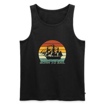 Born to sail - Men's Premium Organic Tank Top - black - Front - Michal (187cm)