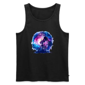 Astronomy with telescopes is broadening horizons - Men's Premium Organic Tank Top - black - Front - AI Model Male 178 light (178cm)