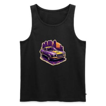 Auto / Fahrzeug / PKW / Mobil / Old Timer / fahren - Männer Premium Bio Tank Top - Schwarz - Vorne - AI Model Male 178 light (178cm)