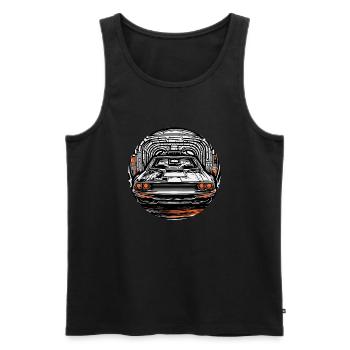 Auto / Fahrzeug / PKW / Mobil / Old Timer / fahren - Männer Premium Bio Tank Top - Schwarz - Vorne - AI Model Male 178 light (178cm)