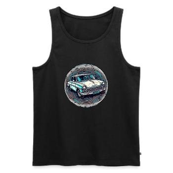 Auto / Fahrzeug / PKW / Mobil / Old Timer / fahren - Männer Premium Bio Tank Top - Schwarz - Vorne - AI Model Male 178 light (178cm)
