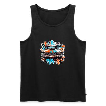Auto / Fahrzeug / PKW / Mobil / Old Timer / fahren - Männer Premium Bio Tank Top - Schwarz - Vorne - AI Model Male 178 light (178cm)