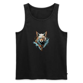 Le renard murmure l’élégance - Débardeur bio Premium Homme - noir - Devant - Michal (187cm)
