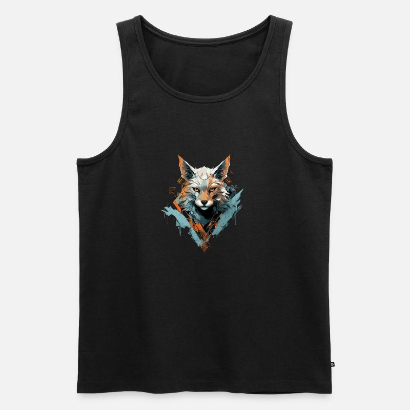 Fuchs flüstert Eleganz - Männer Premium Bio Tank Top - Schwarz
