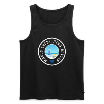 Mit Ouzo ist alles besser - Männer Premium Bio Tank Top - Schwarz - Vorne - Michal (187cm)