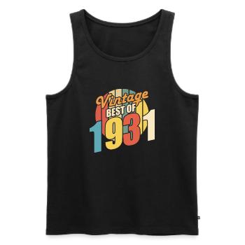 Vintage 1931 meilleur de 1931 - annif 93 ans - Débardeur bio Premium Homme - noir - Devant - AI Model Male 178 light (178cm)