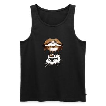 Cappuccino Lover - Men's Premium Organic Tank Top - black - Front - Michal (187cm)