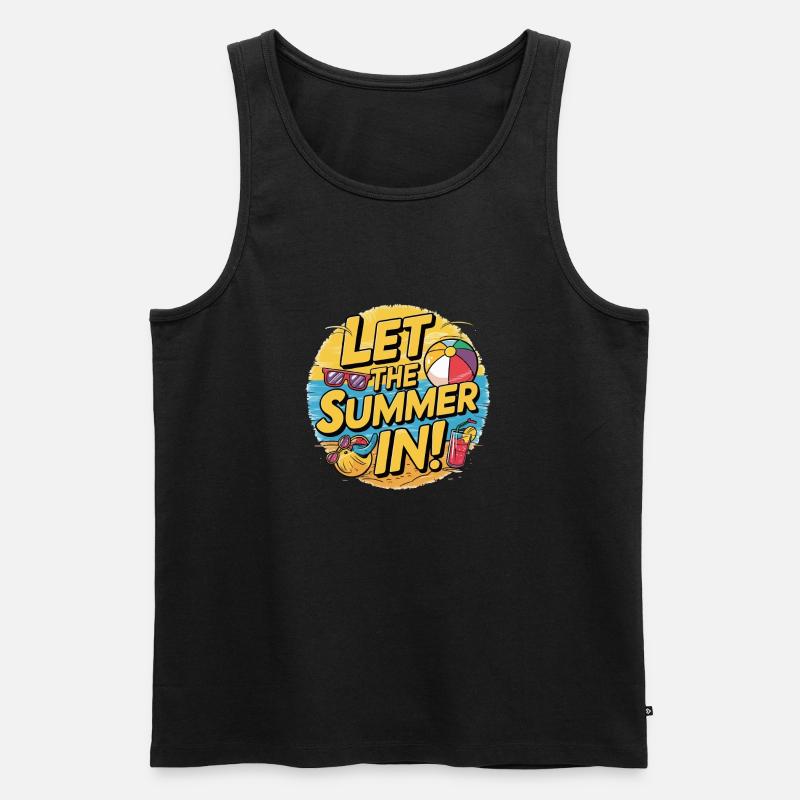 Let the Sun in Retrodesign - Männer Premium Bio Tank Top - Schwarz