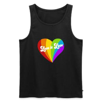 Pride Heart - Love is Love - Men's Premium Organic Tank Top - black - Front - AI Model Male 178 light (178cm)