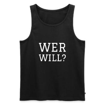 WER WILL - Männer Premium Bio Tank Top - Schwarz - Vorne - Michal (187cm)