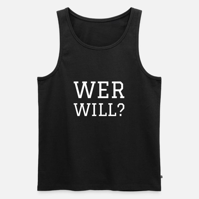 WER WILL - Männer Premium Bio Tank Top - Schwarz