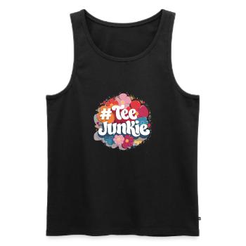 Tea Junkie - Tea Lovers - Men's Premium Organic Tank Top - black - Front - Michal (187cm)