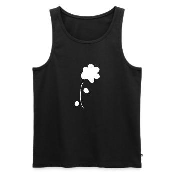Symbole de la fleur forme de la plante - Débardeur bio Premium Homme - noir - Devant - Michal (187cm)