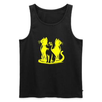 Chat, Chat, Chats, Animaux De Compagnie, Animal De Compagnie, Mignon, Animal, Animal De Compagnie - Débardeur bio Premium Homme - noir - Devant - AI Model Male 178 light (178cm)