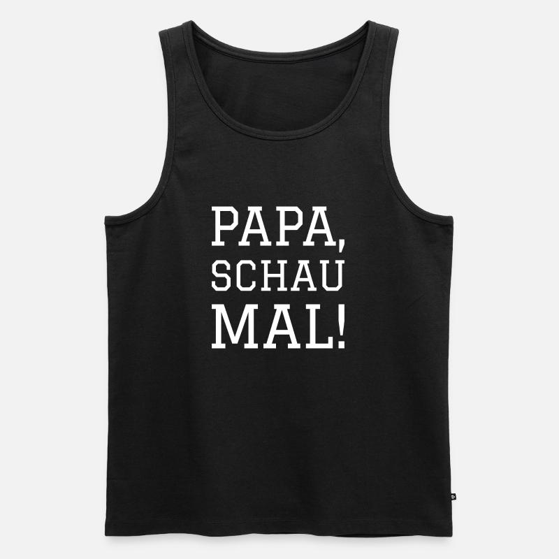 PAPA SCHAU MAL - Männer Premium Bio Tank Top - Schwarz