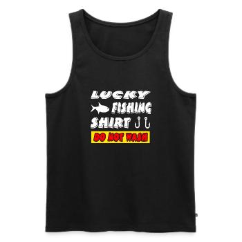 Angling - Men's Premium Organic Tank Top - black - Front - Michal (187cm)