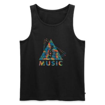DJ Musik Retro Heavy Metal Hard Rock Punk Vinyl MX - Männer Premium Bio Tank Top - Schwarz - Vorne - AI Model Male 178 light (178cm)