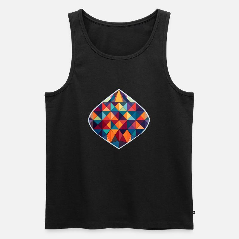 Geometrische Muster - Männer Premium Bio Tank Top - Schwarz
