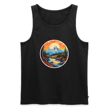 Berglandschaft - Männer Premium Bio Tank Top - Schwarz - Vorne - AI Model Male 178 light (178cm)
