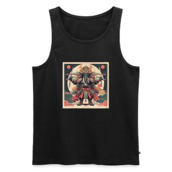 Ganesha Samurai - Männer Premium Bio Tank Top - Schwarz - Vorne - Michal (187cm)