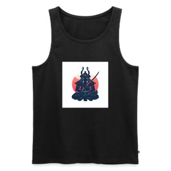 Ganesha Samurai - Männer Premium Bio Tank Top - Schwarz - Vorne - Michal (187cm)