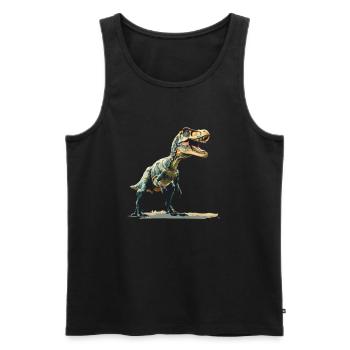 Roaring Trex - Men's Premium Organic Tank Top - black - Front - AI Model Male 178 light (178cm)