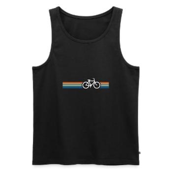 Vélo vintage rétro - Débardeur bio Premium Homme - noir - Devant - Michal (187cm)