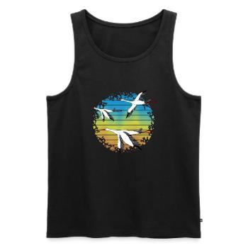 Störche - Männer Premium Bio Tank Top - Schwarz - Vorne - Michal (187cm)