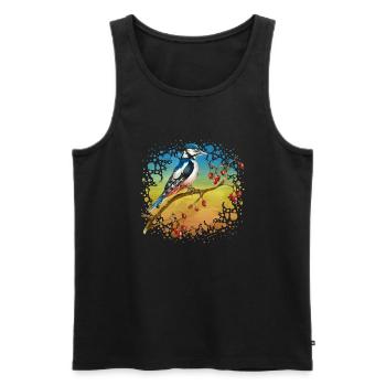 Bunter Vogel - Männer Premium Bio Tank Top - Schwarz - Vorne - Michal (187cm)