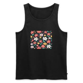 Spring Flowers Background Spring - Men's Premium Organic Tank Top - black - Front - AI Model Male 178 light (178cm)