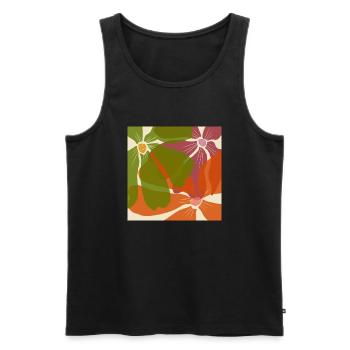 Motif de fleurs - Débardeur bio Premium Homme - noir - Devant - Michal (187cm)