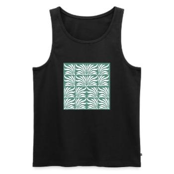 Motif de fleurs géométriques - Débardeur bio Premium Homme - noir - Devant - Michal (187cm)