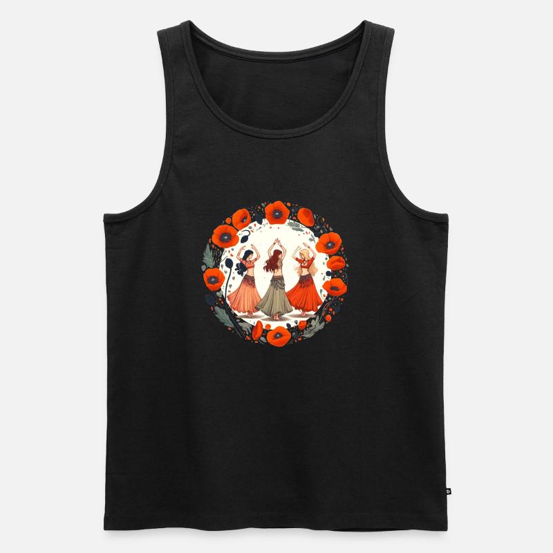 Mohn-Bauchtänzerinnen - Männer Premium Bio Tank Top - Schwarz