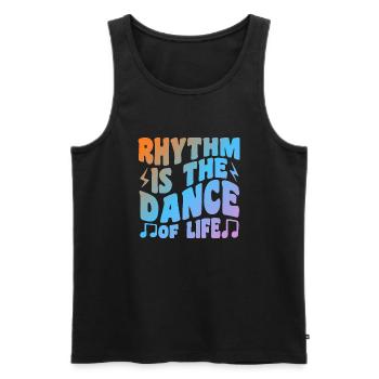 Rhythm Is The Dance Of Life - Männer Premium Bio Tank Top - Schwarz - Vorne - AI Model Male 178 light (178cm)