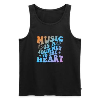 Music Is A Journey To The Heart - Männer Premium Bio Tank Top - Schwarz - Vorne - AI Model Male 178 light (178cm)