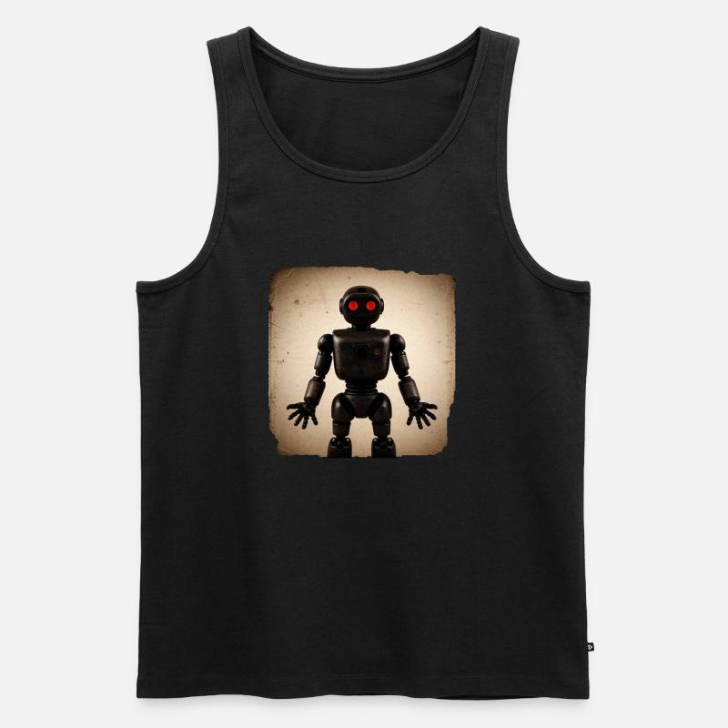 Schwarzer Roboter - Männer Premium Bio Tank Top - Schwarz