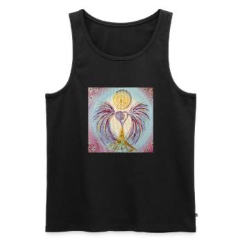 Herzengel Vertrautes Bewußtseinsleben - Männer Premium Bio Tank Top - Schwarz - Vorne - Michal (187cm)