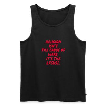 In the name of religion - Men's Premium Organic Tank Top - black - Front - Michal (187cm)