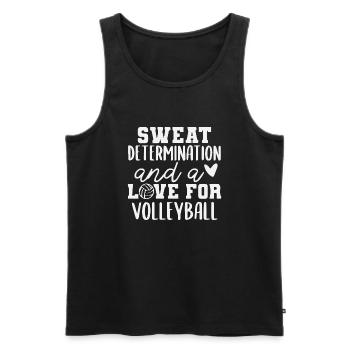 Sweat determination and a love for Volleyball - Männer Premium Bio Tank Top - Schwarz - Vorne - Michal (187cm)