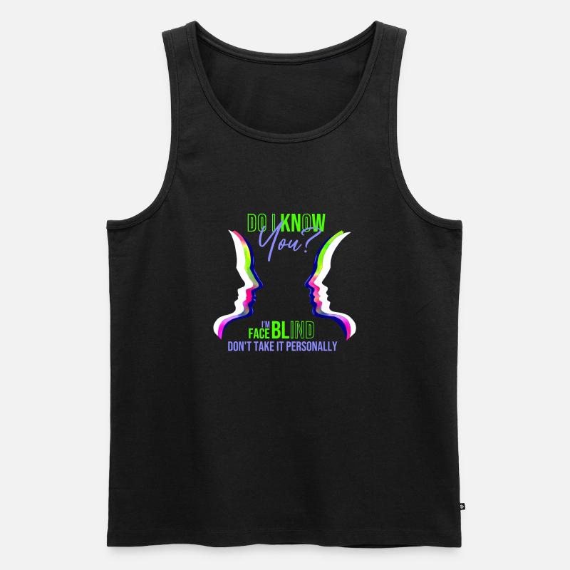 faceblind - Männer Premium Bio Tank Top - Schwarz