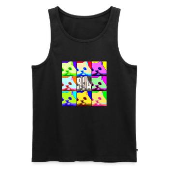 Katze Bla Popart - Männer Premium Bio Tank Top - Schwarz - Vorne - Michal (187cm)