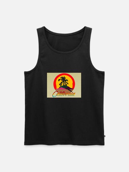 California Cutout Postcard - Men's Premium Organic Tank Top - black