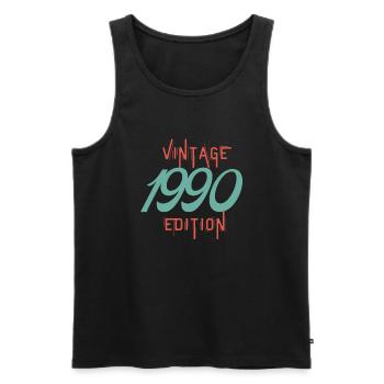 Jahrgang 1990 Ausgabe - Männer Premium Bio Tank Top - Schwarz - Vorne - Michal (187cm)