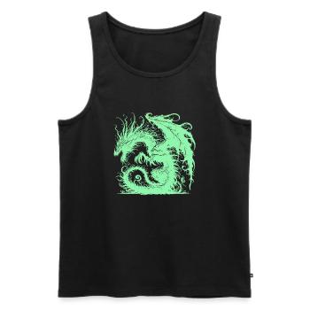 Fantasy-Drache, Anime-Drachenkopf, mythische Reptilienmagie - Männer Premium Bio Tank Top - Schwarz - Vorne - Michal (187cm)