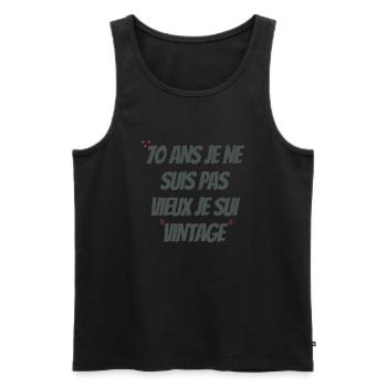 Ich bin nicht alt 70er Jahre Geburtstagsgeschenk - Männer Premium Bio Tank Top - Schwarz - Vorne - Michal (187cm)