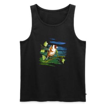 Bunter Vogel - Männer Premium Bio Tank Top - Schwarz - Vorne - AI Model Male 178 light (178cm)