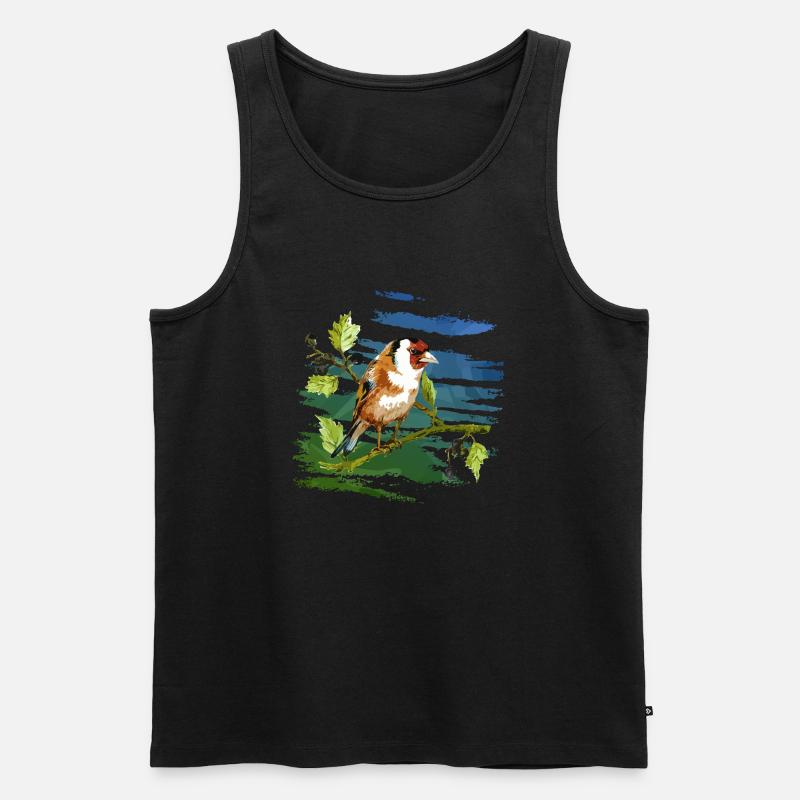 Bunter Vogel - Männer Premium Bio Tank Top - Schwarz