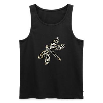 Libelle - Männer Premium Bio Tank Top - Schwarz - Vorne - Michal (187cm)