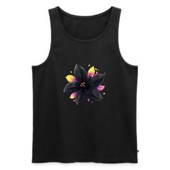 Fleur noire - Débardeur bio Premium Homme - noir - Devant - AI Model Male 178 light (178cm)